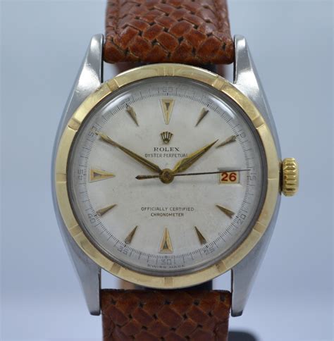 rolex 1950's solid gold date watch|1950 rolex watch value.